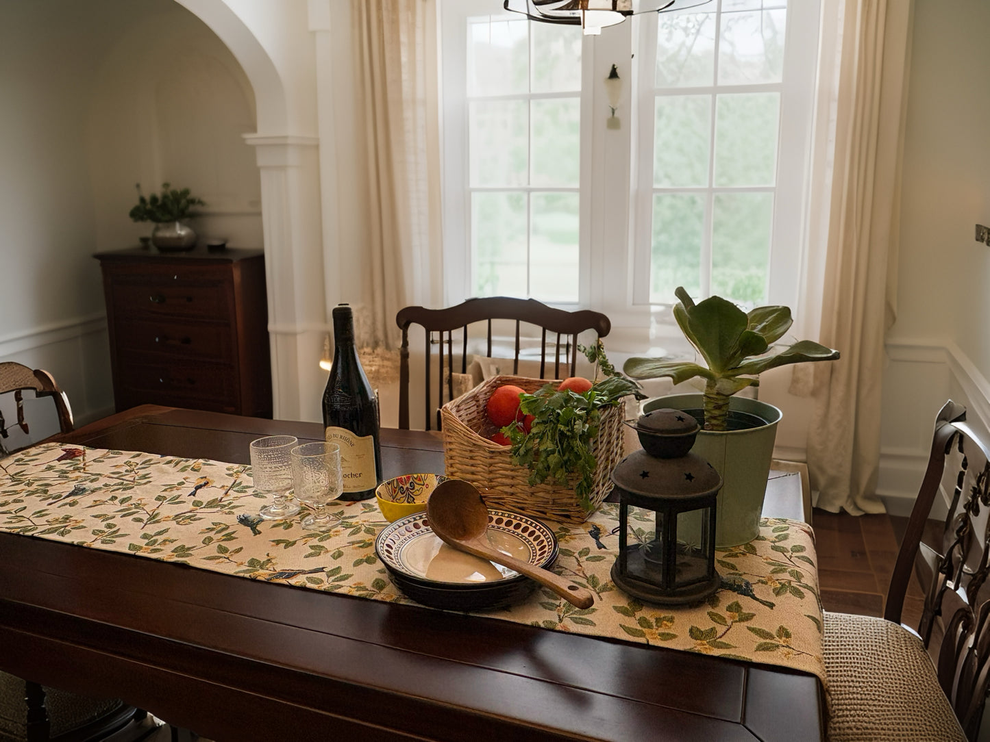 Oriental Poetry Flower And Bird Table Runners
