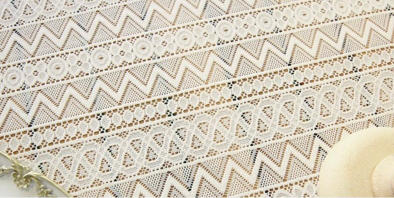 White Hollow Tassel Holiday Alfresco Afternoon Tea Tablecloth