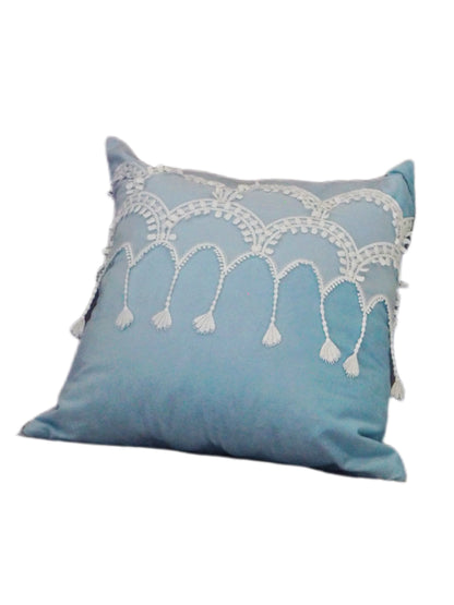 Blue/Pink Kirgiz Tassel Pillow/Cushion Cover