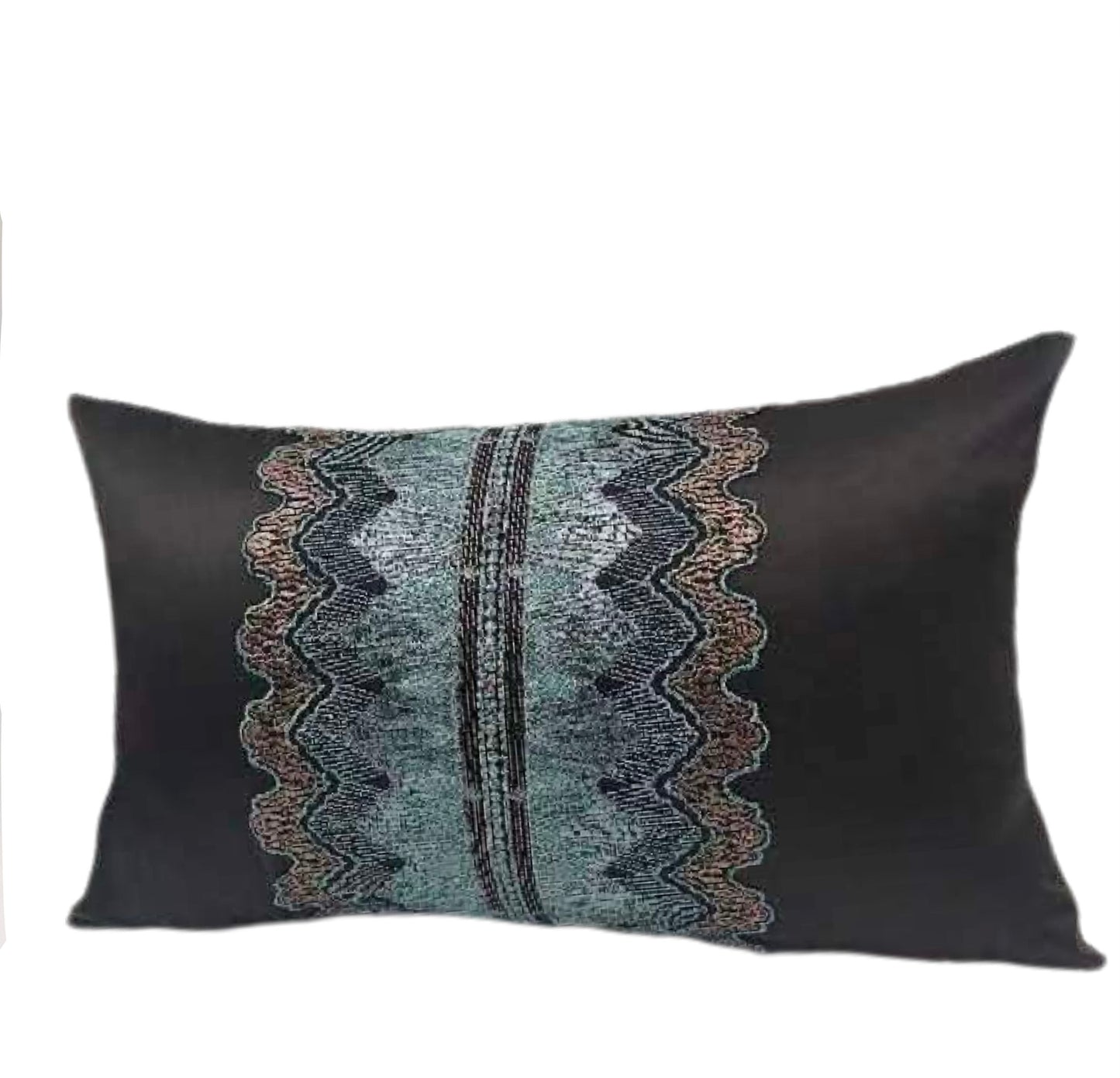 Black Feather Wing Pattern Lace Pillow/Cushion Cover