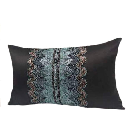 Black Feather Wing Pattern Lace Pillow/Cushion Cover